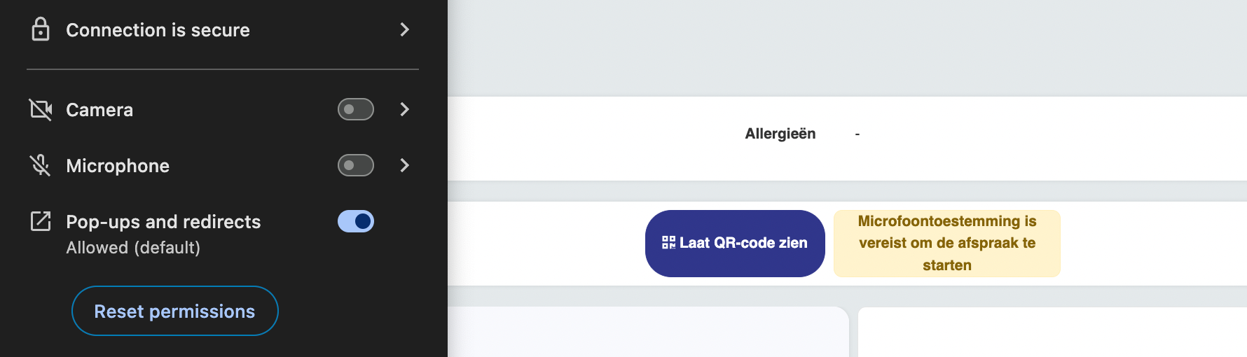 Microfoon toegang geweigerd