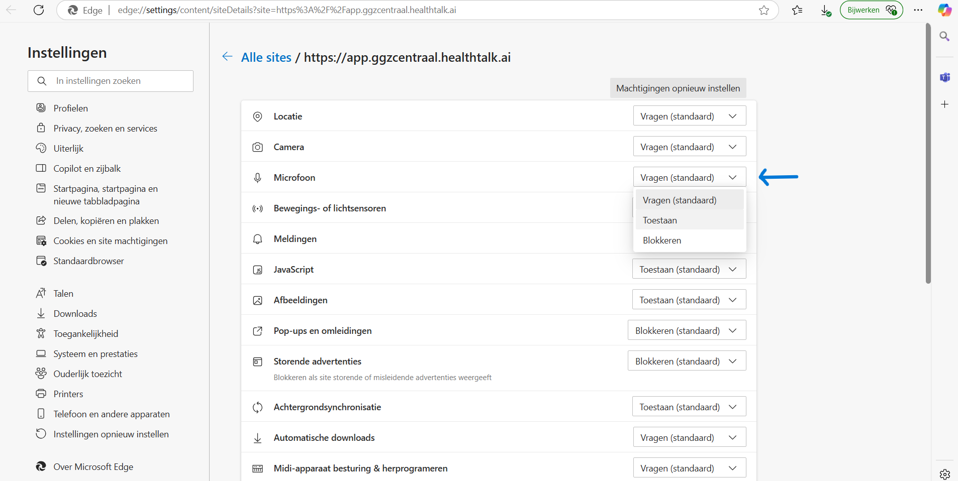 Microfoon Edge stap 2