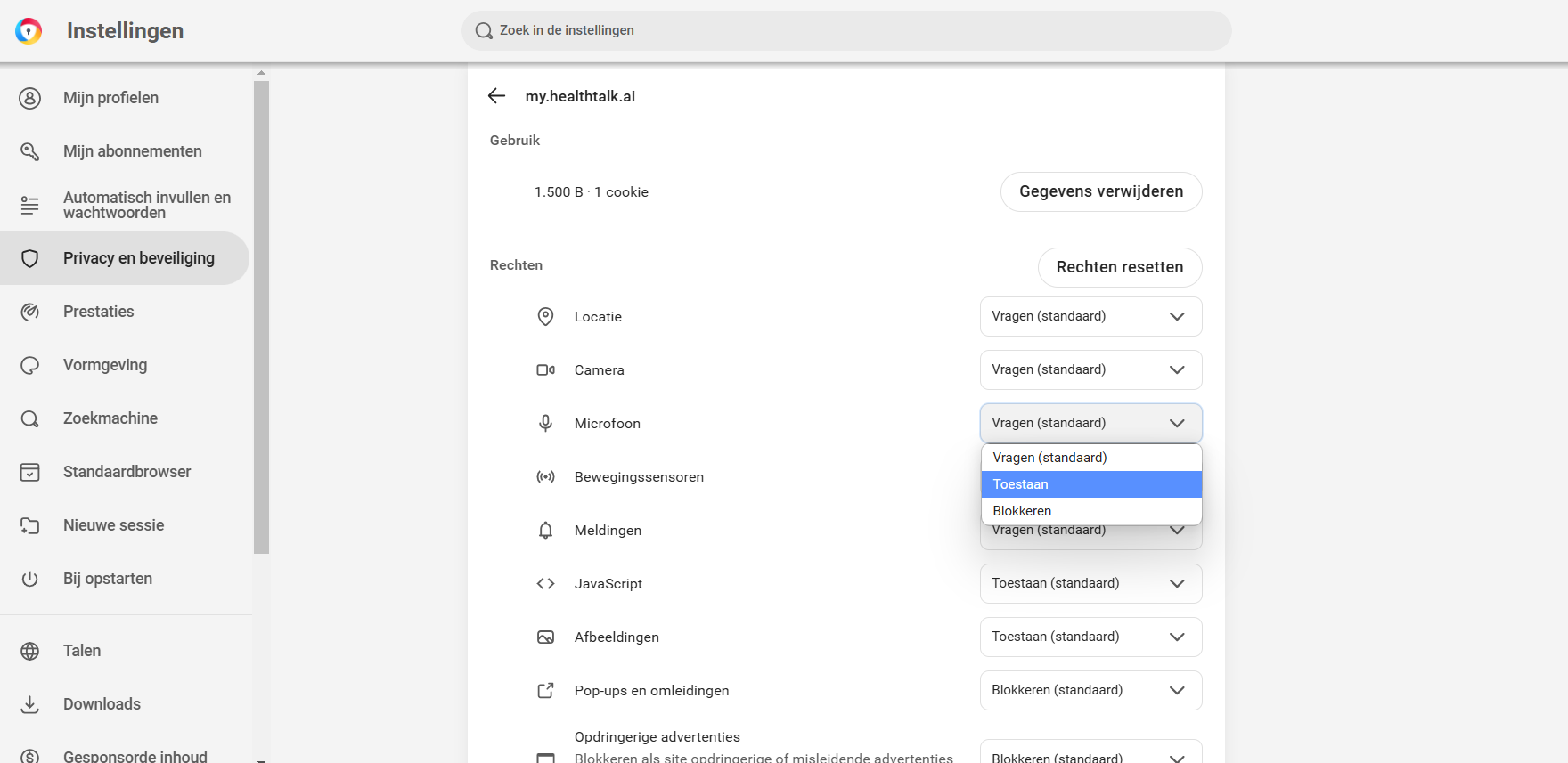 Google Chrome Microfoon Toestaan